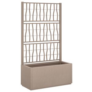 vidaXL plantekasse med espalier 80x36x140 cm PP lysebrun