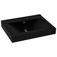 vidaXL luksuriøs håndvask med vandhanehul 60x46 cm keramisk mat sort