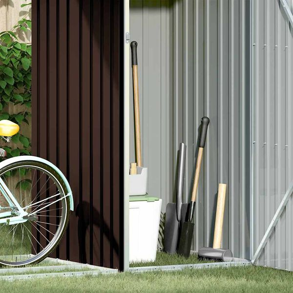 vidaXL br&aelig;ndeskur 245x98x159 cm galvaniseret st&aring;l brun