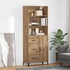 vidaXL Highboard Artisan Egetr&aelig; 69,5 x 34 x 180 cm Konstrueret tr&aelig;