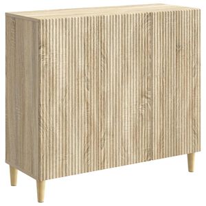 vidaXL Sideboard Sonoma-eg 89 x 34,5 x 80 cm Konstrueret tr&aelig;