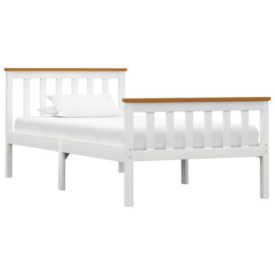 vidaXL sengestel med 2 skuffer 90x200 cm massivt fyrretræ hvid