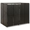 vidaXL dobbelt skraldespandsskjuler 140x80x117 cm polyrattan sort