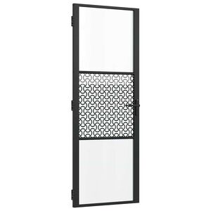 vidaXL Glasd&oslash;r 76 x 3,5 x 201,5 cm Aluminium Sort