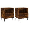 vidaXL sengeborde 2 stk. 40x35x47,5 cm konstrueret tr&aelig; r&oslash;get egetr&aelig;