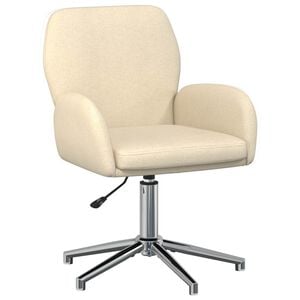 vidaXL Svingbar skrivebordsstol 54 x 58 x 90 cm Cremefarvet Stof
