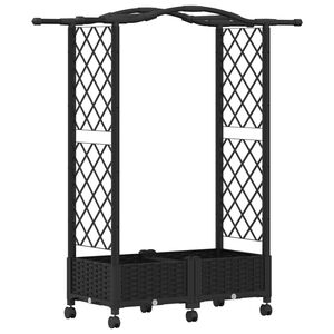 vidaXL H&aelig;vet Bed med Trellis og Tag Sort 124 x 40 x 129 cm PP