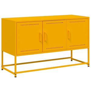 vidaXL tv-bord 100,5x39x60,5 cm st&aring;l sennepsgul