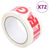 vidaXL pakketape 72 stk. 48 mm x 66 m FRAGILE-print hvid