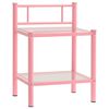 vidaXL sengeskab 45x34,5x60,5 cm metal og glas pink og transparent