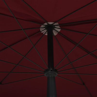 vidaXL parasol med stang 200x130 cm bordeaux