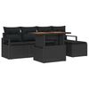 vidaXL Havesofa S&aelig;t 6 stk. Sort polyrattan