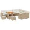 vidaXL Havesofa S&aelig;t 12 stk. 9-Antal s&aelig;der Beige Poly Rattan