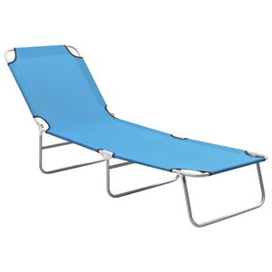 vidaXL foldbar liggestol st&aring;l og stof turkis