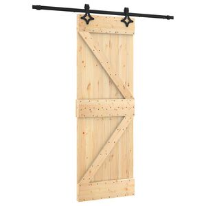vidaXL Skyded&oslash;r Naturfarvet og sort 70 x 210 cm Massivt Fyrretr&aelig;