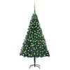 vidaXL kunstigt juletr&aelig; med lys og kugles&aelig;t 240 cm gr&oslash;n