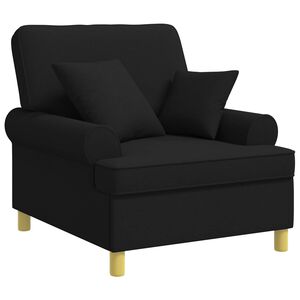vidaXL XL l&aelig;nestol med hynder Sort Stof