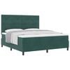 vidaXL Box spring seng med hovedg&aelig;rde M&oslash;rkegr&oslash;n 180 x 200 cm Fl&oslash;jl