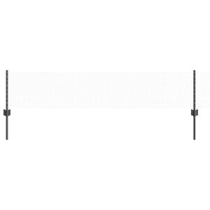 vidaXL Sekskantet hegn med stolpe 10 x 0,4 m PVC-belagt st&aring;l Gr&aring; Mesh