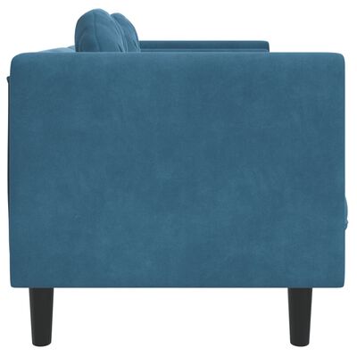 vidaXL 3-personers sofa med hynder velour blå