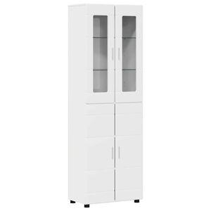 vidaXL Highboard med hylde FLORIN H&oslash;j gloss hvid 60 x 35 x 182 cm