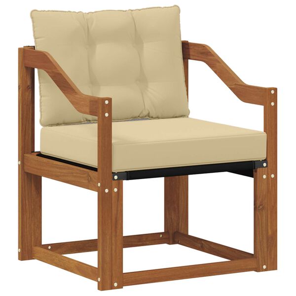 vidaXL Udend&oslash;rs sofa Massiv akacietr&aelig; og Textilene Naturfarvet