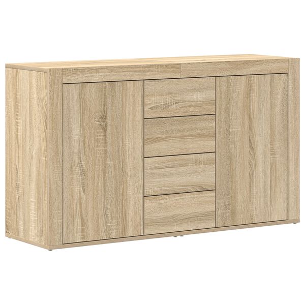 vidaXL Sideboard med skuffe Sonoma eg 120 x 36 x 69 cm Konstrueret tr&aelig;