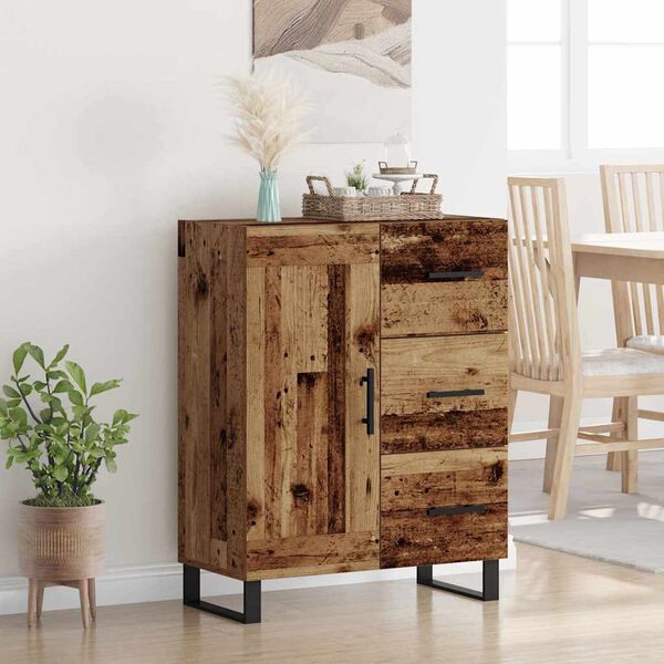 vidaXL Sideboard Gammelt tr&aelig; 69,5 x 34 x 90 cm Ingeni&oslash;rt tr&aelig; og jern