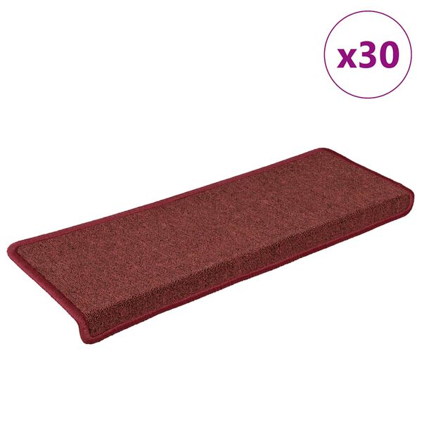 vidaXL trappem&aring;tter 30 stk. 65x21x4 cm bordeaux rektangul&aelig;r kant
