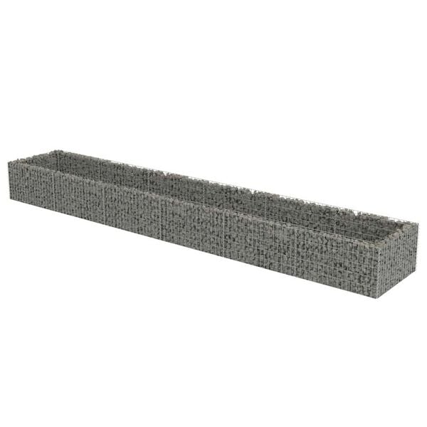 vidaXL gabion-h&oslash;jbed 540x90x50 cm galvaniseret st&aring;l
