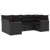 vidaXL sofas&aelig;t til haven 6 dele med hynder polyrattan sort