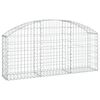 vidaXL buet gabionkurv 150x30x60/80 cm galvaniseret jern