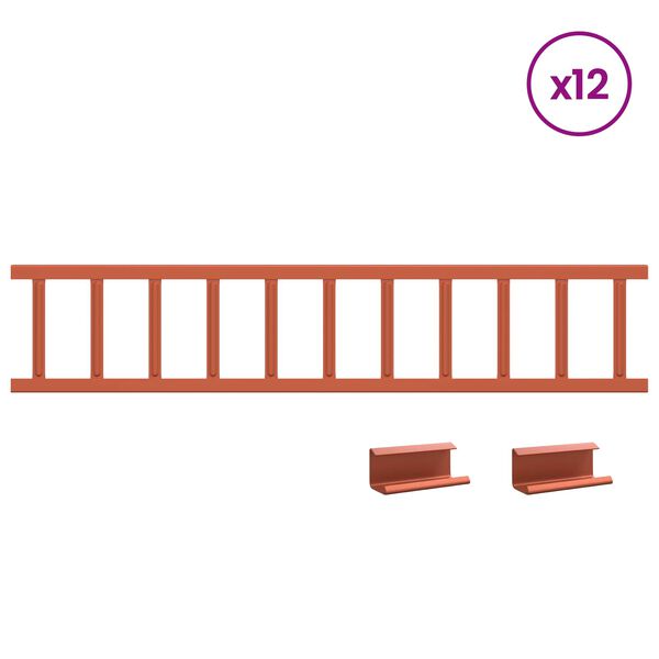 vidaXL Tag snefang R&oslash;d 1200 x 2,5 x 20 cm St&aring;l