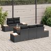 vidaXL Havesofa S&aelig;t med pude med opbevaring 6 pcs Sort Poly rattan