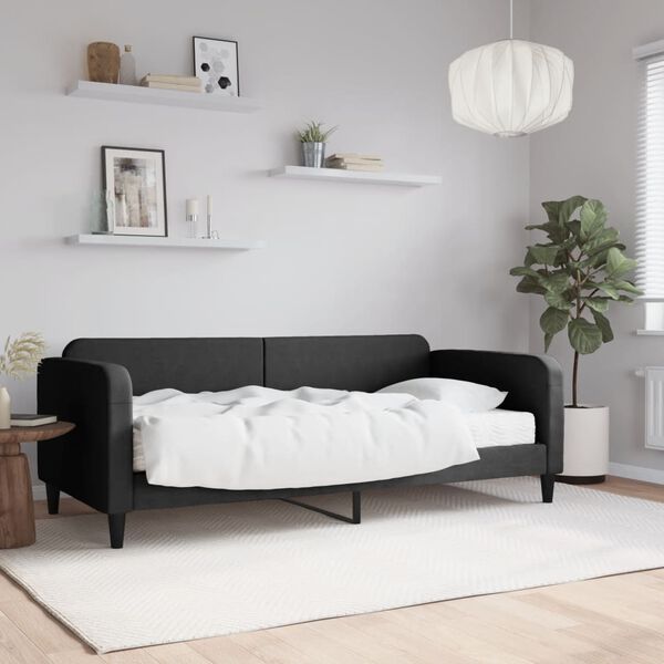 vidaXL daybed med madras 90x190 cm stof sort