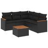 vidaXL sofas&aelig;t til haven 6 dele med hynder polyrattan sort