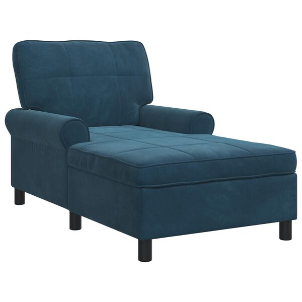 vidaXL Chaise Lounge med pude Bl&aring; 91 x 157 x 91 cm Fl&oslash;jl