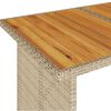 vidaXL havebord med træplade 110x68x70 cm polyrattan beige