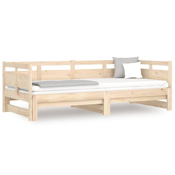 vidaXL daybed med udtræk 2x(90x190) cm massivt fyrretræ