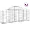 vidaXL buede gabionkurve 2 stk. 200x30x80/100 cm galvaniseret jern