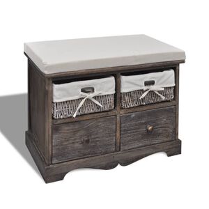 vidaXL opbevaringsb&aelig;nk 62x33x42 cm kejsertr&aelig; brun