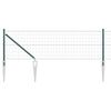vidaXL Euro Hegn med Spidser 10 x 0,8 m PVC-belagt st&aring;l Gr&oslash;n Mesh