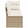 vidaXL 3-personers havesofa med hynder polyrattan beige