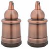 vidaXL lampeholdere 2 stk r&oslash;d bronze E27