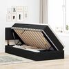 vidaXL Opbevaringsseng med madras Sort 90 x 190 cm Fl&oslash;jl