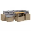 vidaXL sofas&aelig;t til haven 7 dele med hynder polyrattan beige