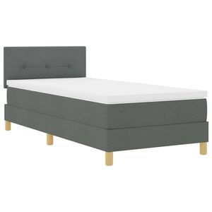 vidaXL LED Box Spring Bed med hovedg&aelig;rde M&oslash;rkegr&aring; 80 x 200 cm Stof