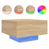 vidaXL sofabord med LED-lys 55x55x31 cm sonoma-eg