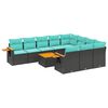 vidaXL sofas&aelig;t til haven 11 dele med hynder polyrattan sort