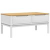 vidaXL sofabord FLORO 99x55,5x45 cm massivt fyrretr&aelig; hvid